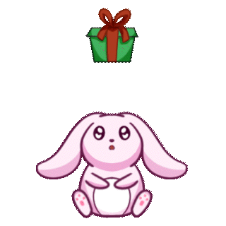 Bunny gift surprise animation loop Bunny gift surprise animation loop