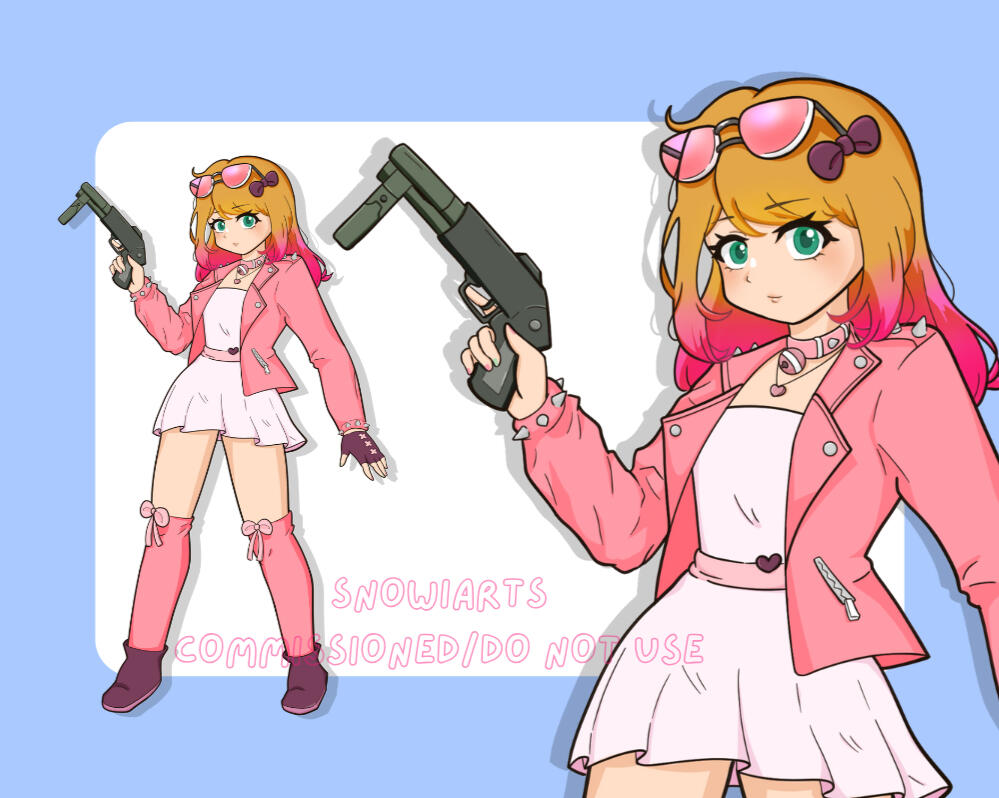 pink girl with a gun