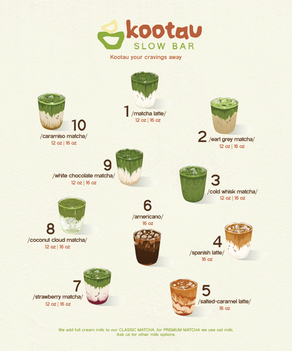 Kootau Custom Food Minimalist Design Menu and Illustration